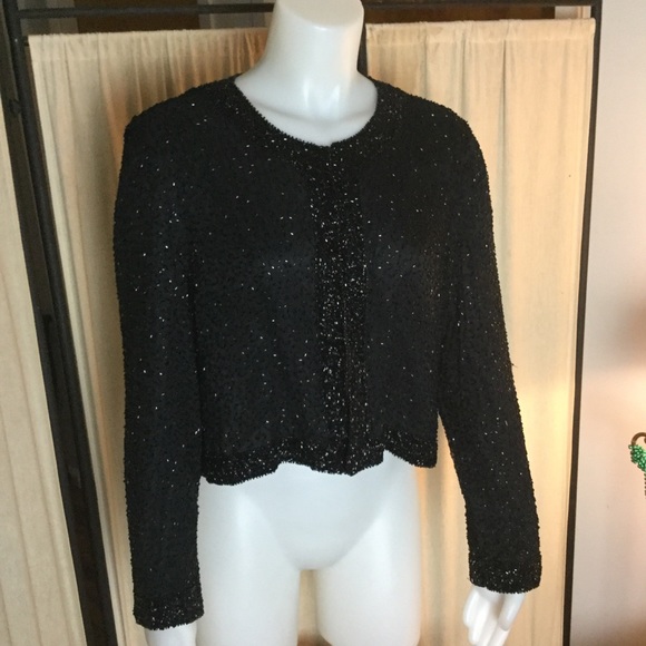 Vintage Stenay late 50/early 60s SILKbeaded blouse/jacket.    PL - Picture 3 of 8